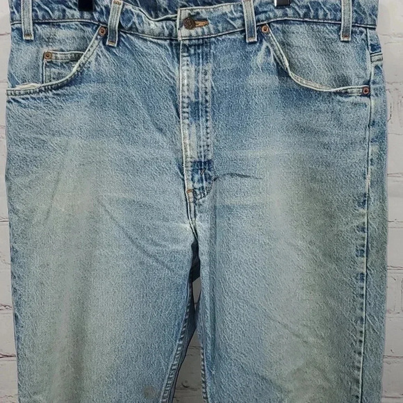 Vintage Levis 505 Orange Tab Light Wash Regular Fit Straight Leg Jean Size 40x30 - Picture 8 of 13